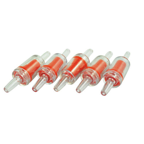 5 Pcs Red Clear Plastic Air Pump Check Valves For Fish Tank Aquarium 2