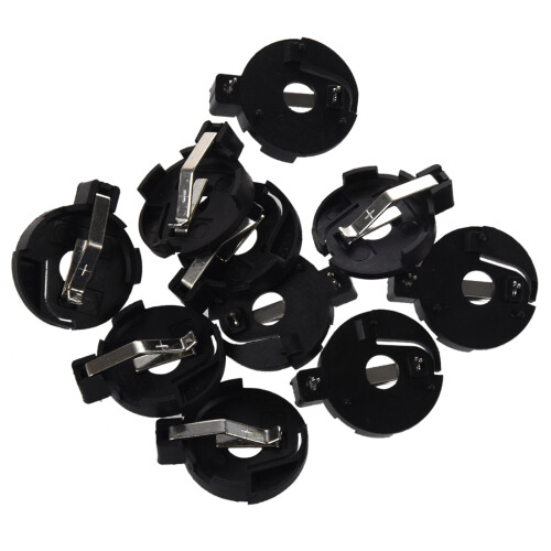 CR2016 2025 2032 Coin Cell Button Battery Holder Socket Black 10 Pcs 1
