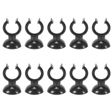 10 Pcs Black Suction Cup Holder 20mm Dia Tube Airline for Aquarium