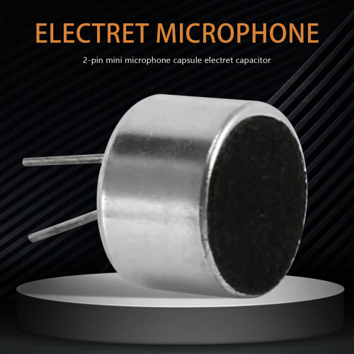 10 Pcs 2 Pin  MIC Capsule Electret Condenser Microphone Silver Tone Black 2