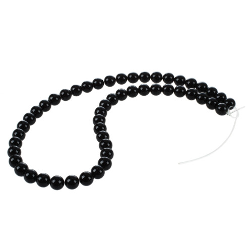 8mm Rund Edle Schwarz Onyx Perlen Bead Strang Halbedelstein