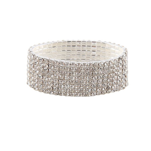 28mm Strass Lady Bracciale Argento