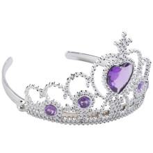 Woman Wedding Faux Rhinestone Tiara Crown Headband Silver Tone
