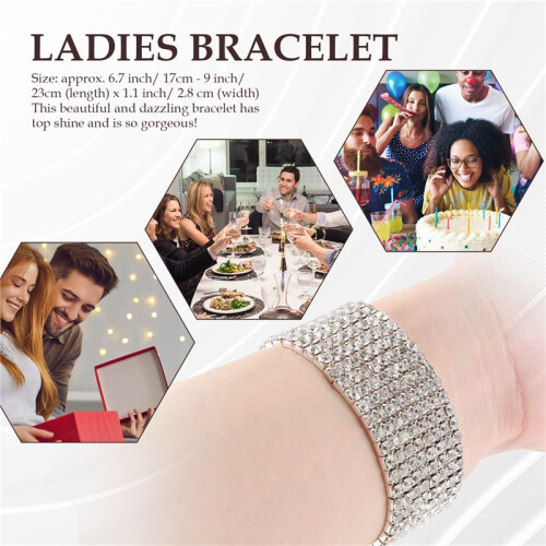 28mm Strass Lady Bracciale Argento 2