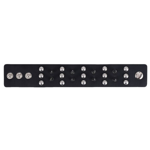 BRACCIALE BRACCIALETTO REGOLABILE CUOIO NERO CON borchie 1