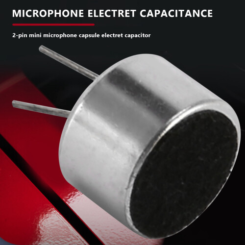 10 Pcs 2 Pin  MIC Capsule Electret Condenser Microphone Silver Tone Black