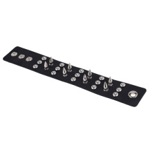 BRACCIALE BRACCIALETTO REGOLABILE CUOIO NERO CON borchie