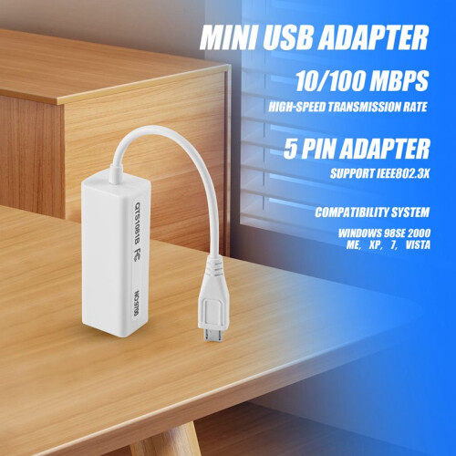 USB 5 Pin 10/100 Mbps RJ45 LAN Ethernet Adapter for Tablet PC 1