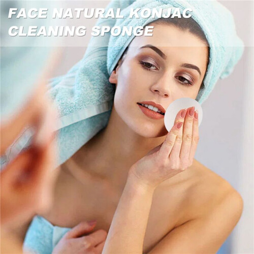 Face natural konjac cleaning sponge - White 1
