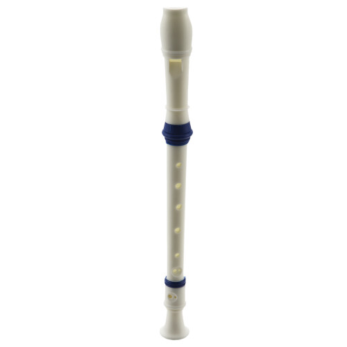 Students Plastic 8 Holes Soprano Recorder Flute Beige  w Cleaning Stick
