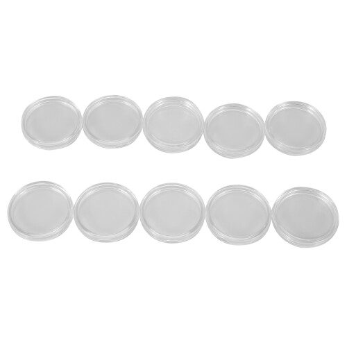 10 Pezzi Contenitore Rotondo Con Monete In Plastica Trasparente Da 33 Mm