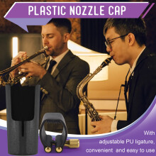 Plastic clarinets Nozzle cap with PU ligature Black