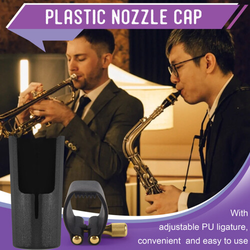 Plastic clarinets Nozzle cap with PU ligature Black 2