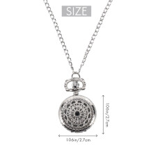 Men Women Pocket Watch Quartz Silver Alloy Pendant Necklace Pocket Deco