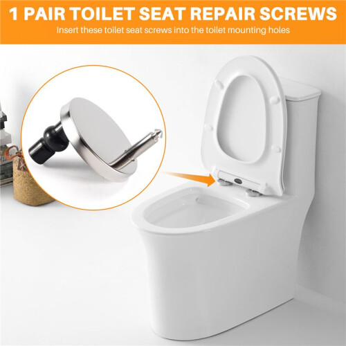 2pcs New Sets Toilet  Screws Top Fix Hinge Pack Repair Tool Replacement 2