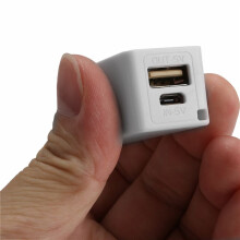 Portable External Power Bank Battery Charger 18650 with Keychain (Without Battery) (White)