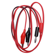 Clips de crocodile de double fiche banane Male a 2 fils de test Cable noir et rouge