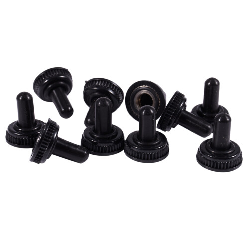 10 x Waterproof Toggle  Boot Cap Black Rubber Cover 6mm Diameter