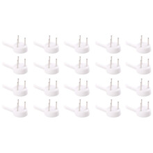 20 Pezzi Di Plastica Pesante Muro Cornice Gancio Appendini 3 Pin Bianco Piccolo
