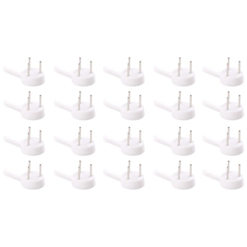20 pcs plastic heavy wall picture frame hooks hangers 3-pin small white