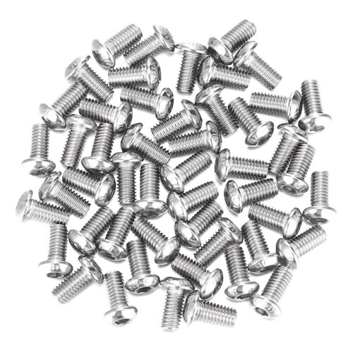 M6x12mm Stainless Steel Hex Socket Button  Screws 50 Pcs 1