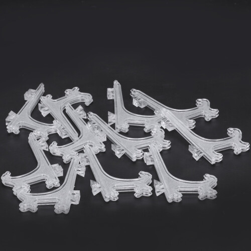 12Pcs 3 Inch Plastic Easels or Plate Holders Display Dinner Plate (Transparent) 2