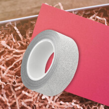 2 x 10M Glitter Washi Tape Stick Self Adhesive Decorative Decora DIY Paper silver