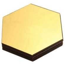 12 StÜCk DIY 3D Spiegel Sechseck Aufkleber Kunstwand Wandaufkleber Wohnkultur Abnehmbare Gold