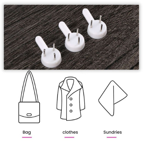 20 pcs plastic heavy wall picture frame hooks hangers 3-pin small white 2