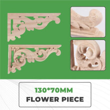 2pcs left+right(each 1pcs) Vintage Wooden Carved Corner Onlay Furniture Wall Decor Unpainted Frame Applique