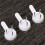 20 pcs plastic heavy wall picture frame hooks hangers 3-pin small white 4