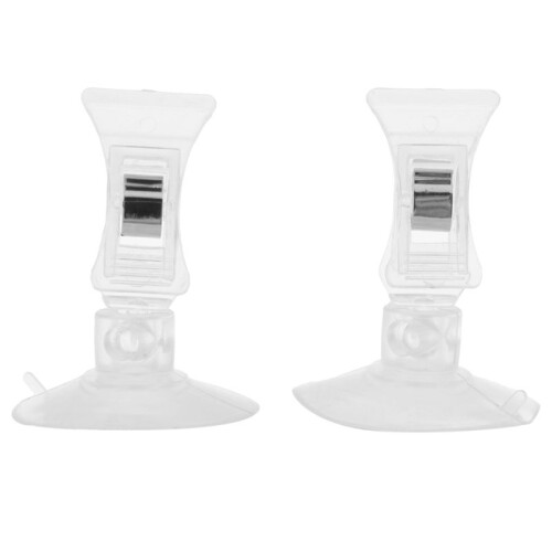 2 PCS 47mm Clear Plastic Wall Suction Cup Clip Clamp 1