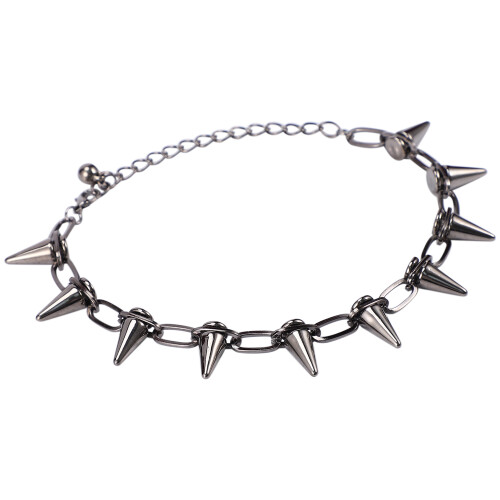 Collier/Choker gothique de rivets punk en metal de perles