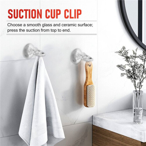 2 PCS 47mm Clear Plastic Wall Suction Cup Clip Clamp 1