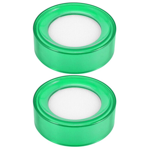 Plastique vert 7cm Dia Eponge doigt mouille argent Caissier 2 Pcs
