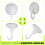 Household Wardrobe White Plastic 7cm Dia Suction Cup Single Hook Wall Hangers 7