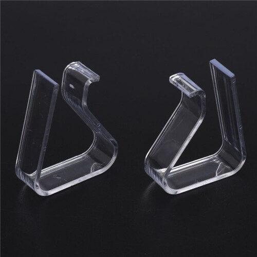 4 Pcs Home Party Clear Plastic 20mm-35mm Desk Table Cloth Clips 1