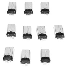 10 Stueck USB Typ B Stecker Maennlich 180 Grad 5-polig SMD SMT Loetanschluss