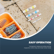 50pcs Solder Seal Wire Connector Sopoby Solder Seal Heat Shrink Butt Connectors Terminals Copper(23Red 12Blue 10White 5Yellow)