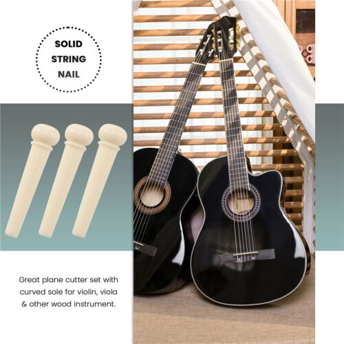 6 Ponticelli ponte + sella + ponte ponte Bone / Bone chitarra acustica bianca 1