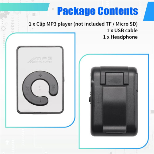 Music MP3 Player with USB Cable with Headphones Black 1