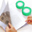 Plastique vert 7cm Dia Eponge doigt mouille argent Caissier 2 Pcs 3