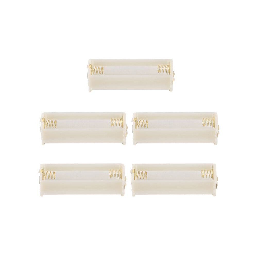 5Pcs Round 3X 1.5V Aaa Battery Holder Case Box Container White Typecat