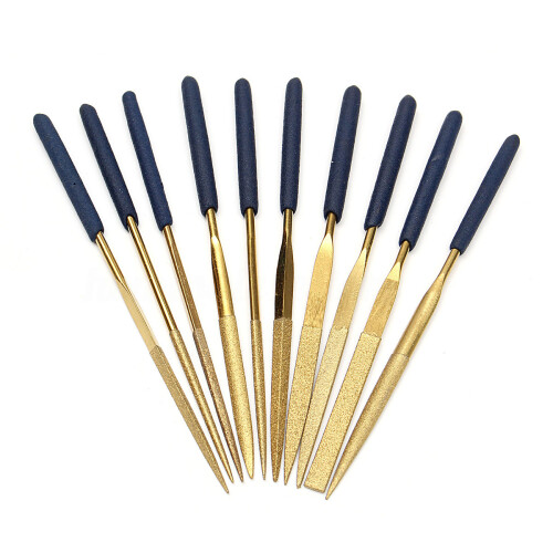 10Pcs Titanium Diamond Coating Needle Flat File Set Metal Working  Tools