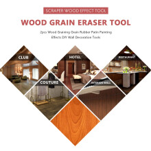 2 unids Grano de Madera grano de Goma Patin Pintura Efectos DIY Decoracion de La Pared herramientas