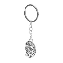 Brain Keychain Alloy Brainiac IQ Key Ring Fob Chain Medicine Human