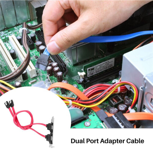 Dual Port  Serial ATA Cable to ESATA Bracket Adapter Cable 1