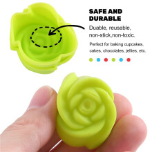 10 stuecke Kuchen Backform Schokolade Gelee Maker Mold Silikon Rose Muffin Cookie Tasse (Gelegentliche Farben)