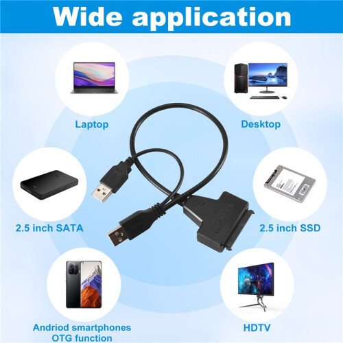 USB2.0 to  Adapter Cable 33cm for 2.5 Inch External SSD HDD 2