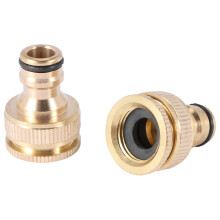 2 Stuks Messing Tuinslang/Slangleiding Kraanconnector 1/2 Inch en 3/4 Inch 2-In-1 Kraanadapter met Binnendraad